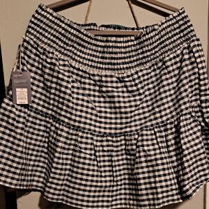 Classic Blue and White Gingham Skirt